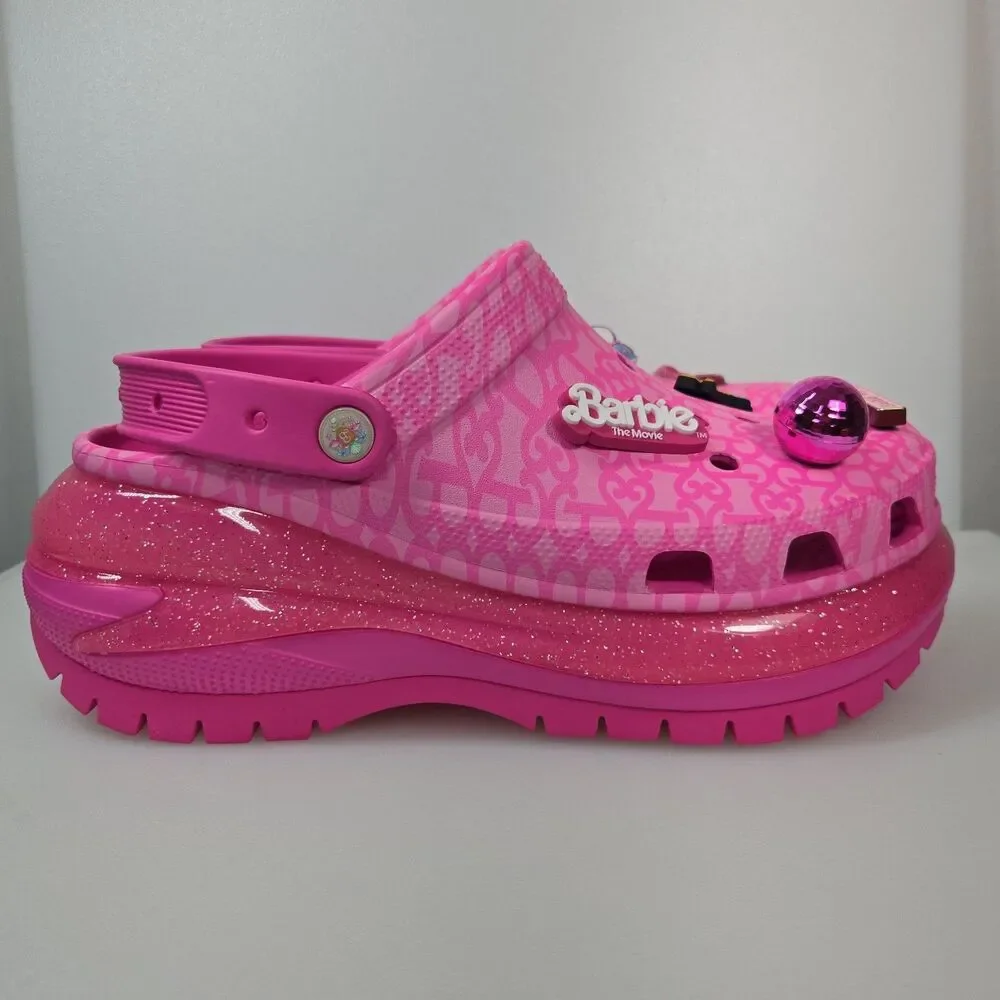 Crocs Barbie the Movie Mega Crush Clog Electric Pink Platform Mens 10 Women's 12